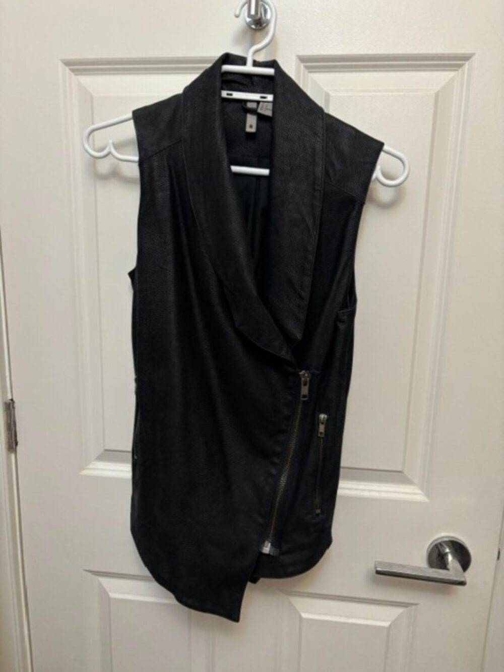 H&M black faux leather vest - Size 4